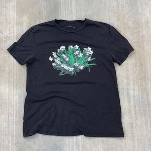 6397 black tshirt with floral graphic